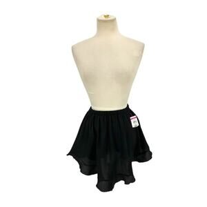 Free People Intimately Free Black Ruffle Hem Half Slip Size XS NWOT